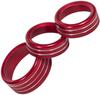 3pcs Red AC Radio Switch Trim Ring Knob Cover For Dodge Challenger/Charger 15-20