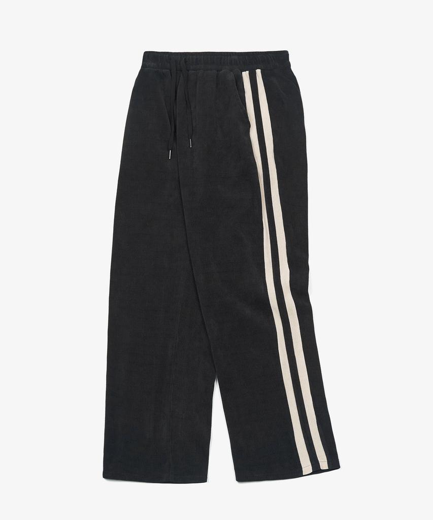 TOFFEE Double Side Line Track Vertical Pants (Black)