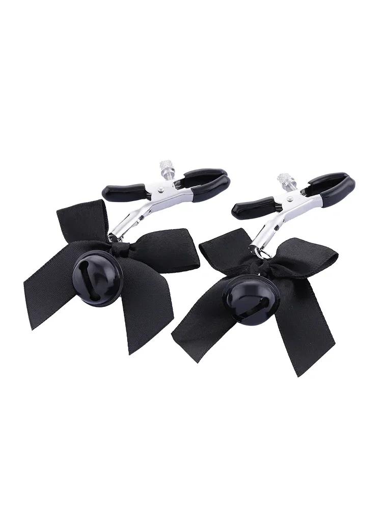 Stainless Steel Metal Bow Ties Nipple Milk Clips Breast Clip Sex Slaves Nipple Clamps Sex Toys Butterfly Style For Couples SM