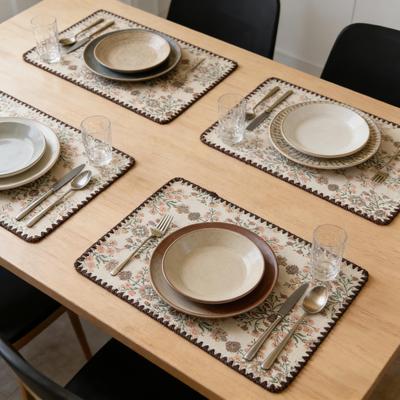12x18 Inch Washable Cotton Linen Heat Resistant Non-Slip Table Mats Durable for Home Kitchen Wedding Party Decor Placemats