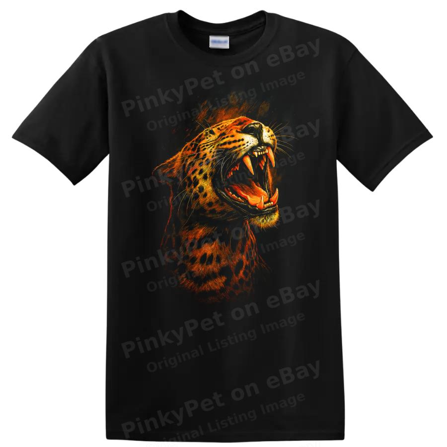 Tiger Roaring T Shirt Wild Animal Graphic Dark Urban Streetwear Tee