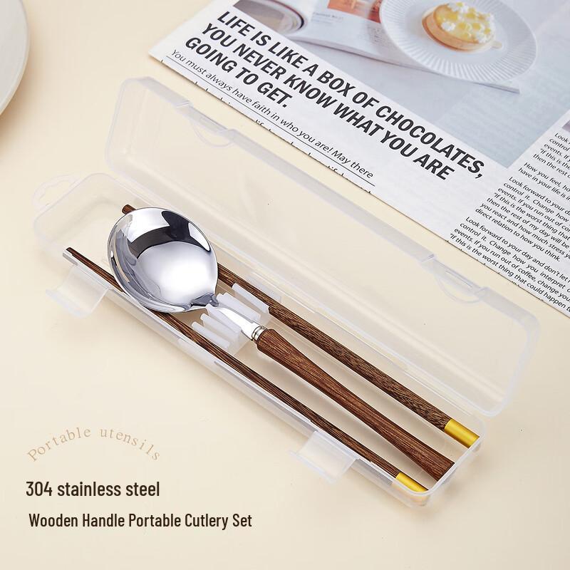 Abay Portable Cutlery Set with Wenge Wood Handles