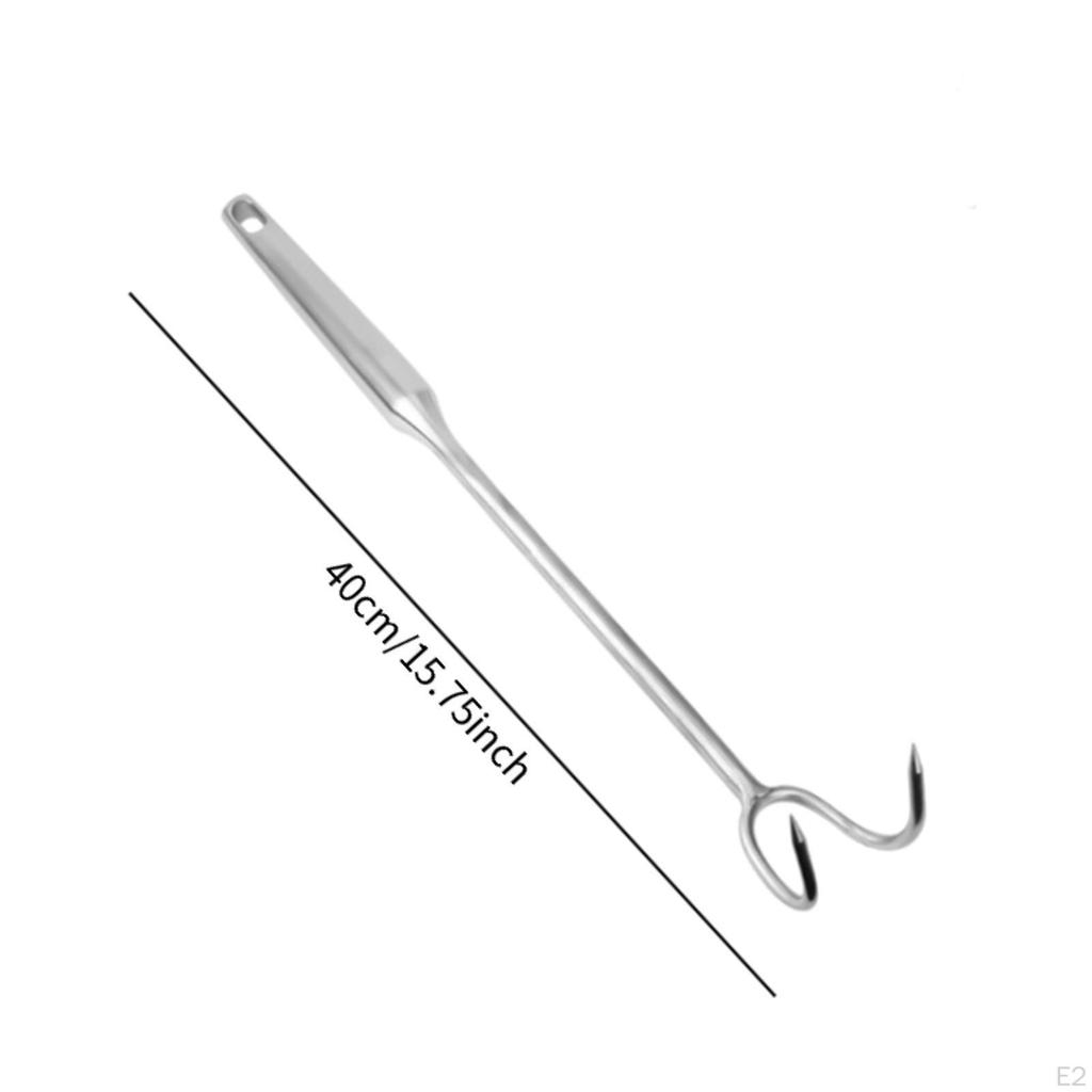 304 Stainless Steel Meat Hook, BBQ Hook,Handheld Food Turner Portable for Meats Roasted Duck Steak