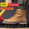 Arbeitssicherheitsstiefel Herren Unzerstörbare Arbeitsschuhe Herren Winterstiefel Sicherheitsschuhe Neue Anti-Smash Anti-Pannen-Schuhe mit Stahlkappe