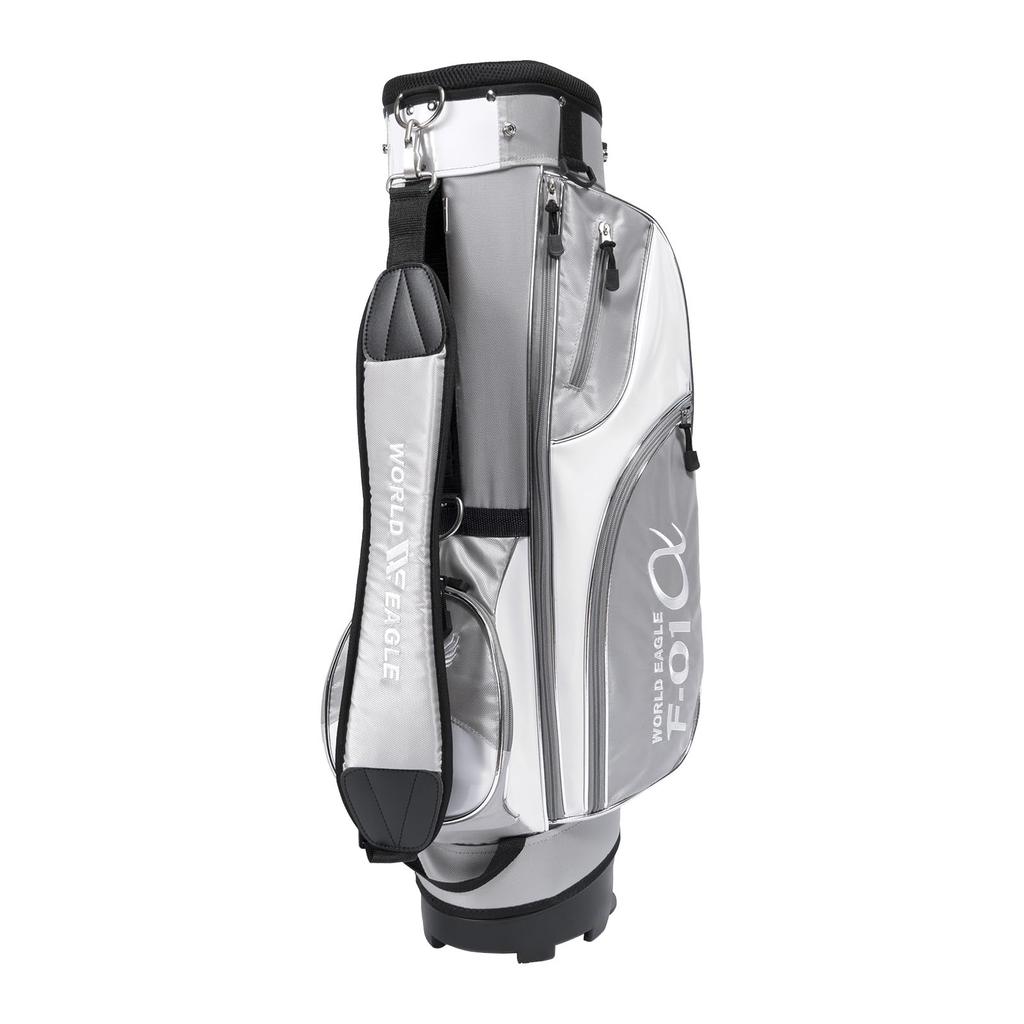 WORLD EAGLE Stand Lightweight 5 3 Fits Golf 6 Zippered Caddy Golf Bag for Men F-01 Bag, (2.16kg), Silver/White, Beginner-Friendly, 9-Top-Type,
