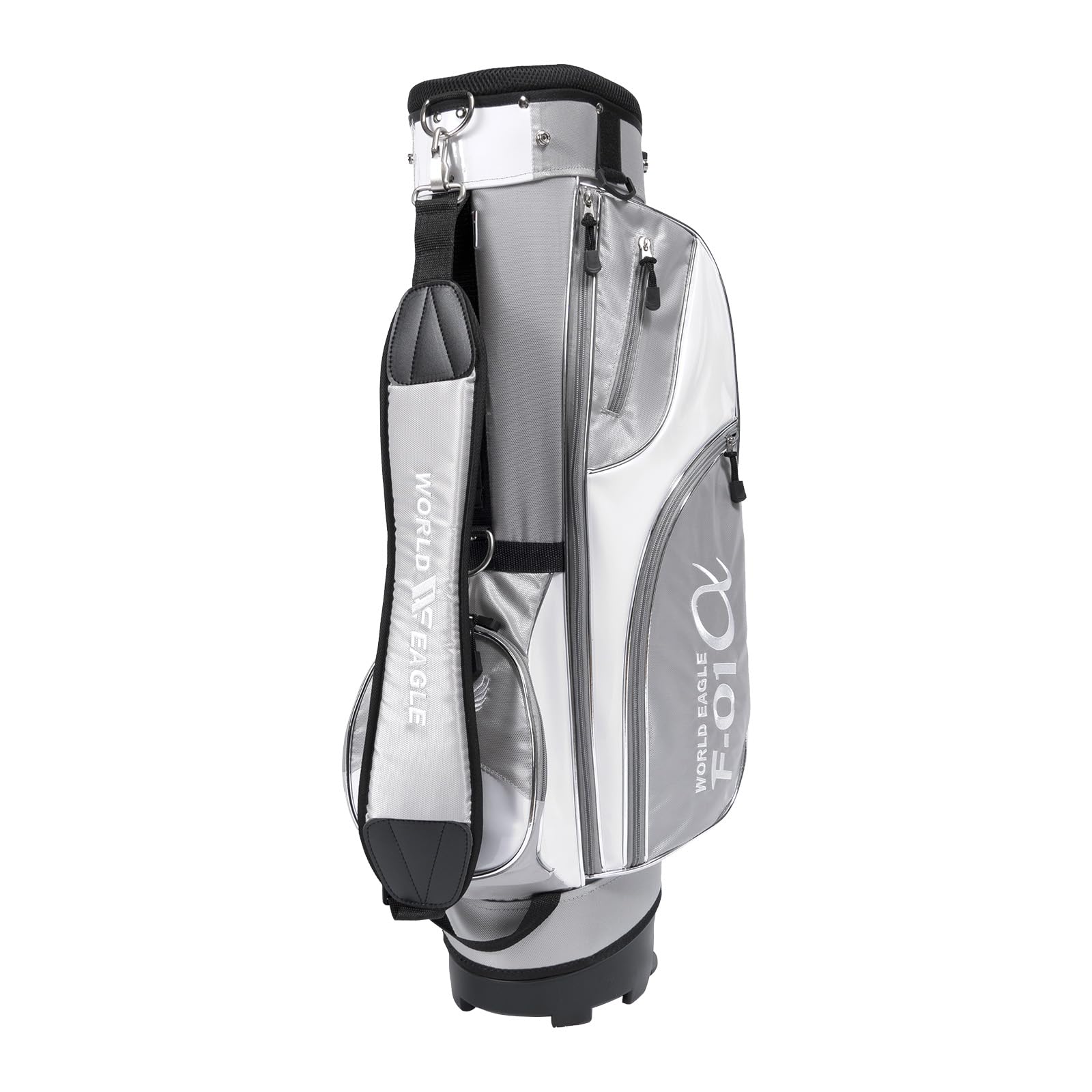 

WORLD EAGLE Stand Lightweight 5 3 Fits Golf 6 Zippered Caddy Golf Bag for Men F-01 Bag, (2.16kg), Silver/White, Beginner-Friendly, 9-Top-Type,