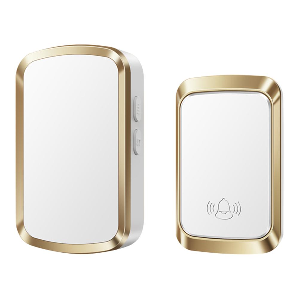 

CACAZI FA29PRO 5 Volume Levels Wireless Doorbell Mini Chime Door Bell Kit with 1 Transmitter+1 Receiver Gold/EU Plug