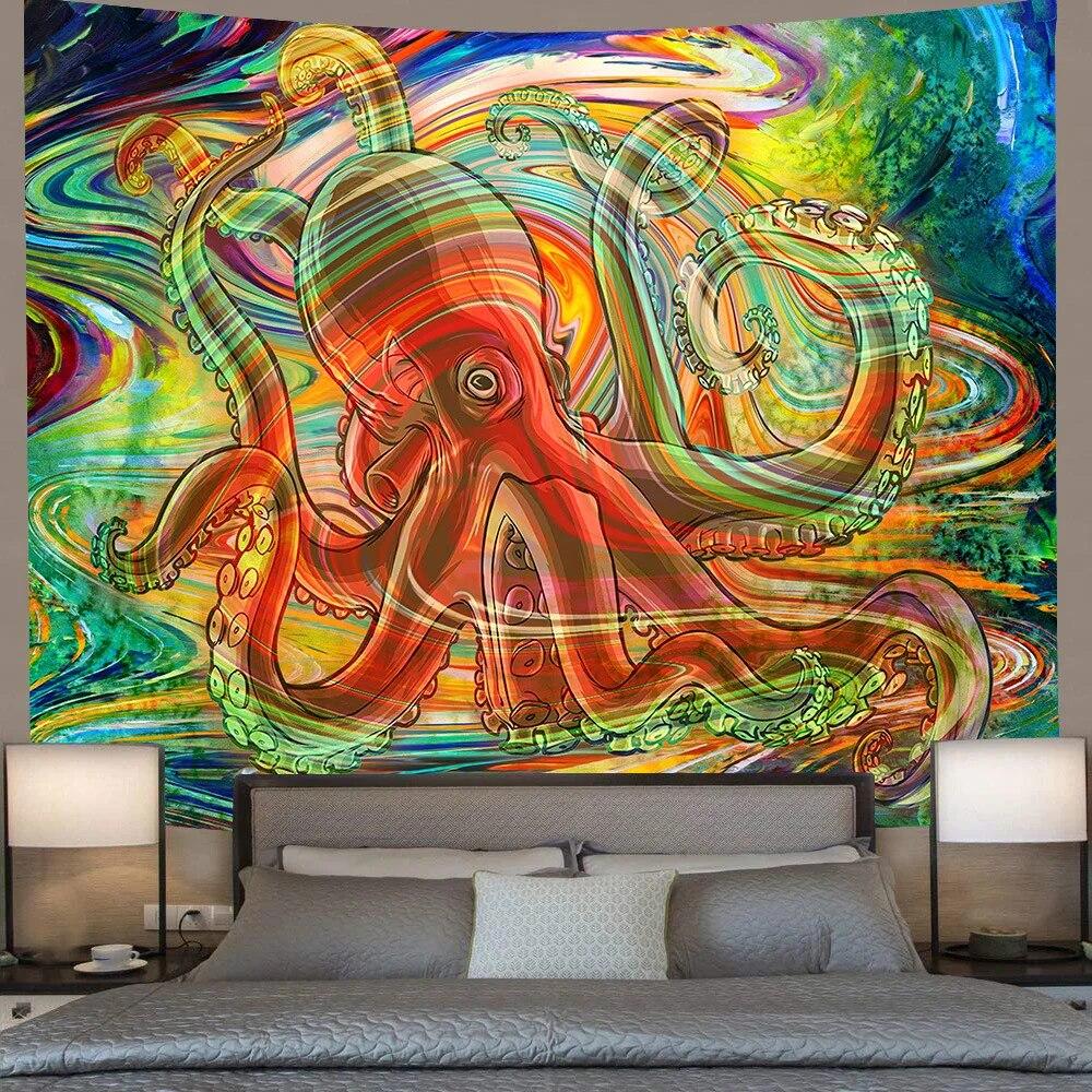 3D Digital Printing Polyester Wolf Dragon Wall Hanging Tapestry Bedroom Animal Hippie Tapestry Bedroom Living Room Art Decor