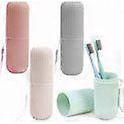 4 Pieces - Toothbrush Travel Case - Travel Toothbrush Holder - Portable Toothbrush Case - Waterproof Toothbrush Case with Cord - Gray Pink Green Whit