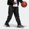 adidas Trae Track Pants With Embroidered Print And Drawstring Elastic Men Bottoms Black HS6875