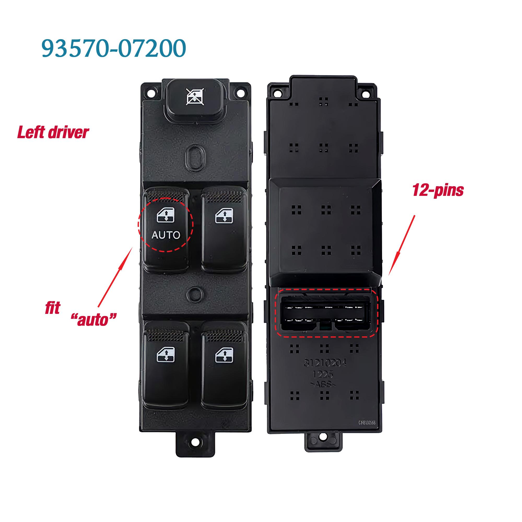 93570-07200 9357007200 For Kia Picanto SA,Morning,Hyundai H100-4F Porter2,Left Power Master Window Lifter Control Switch Button auto 93570-07200