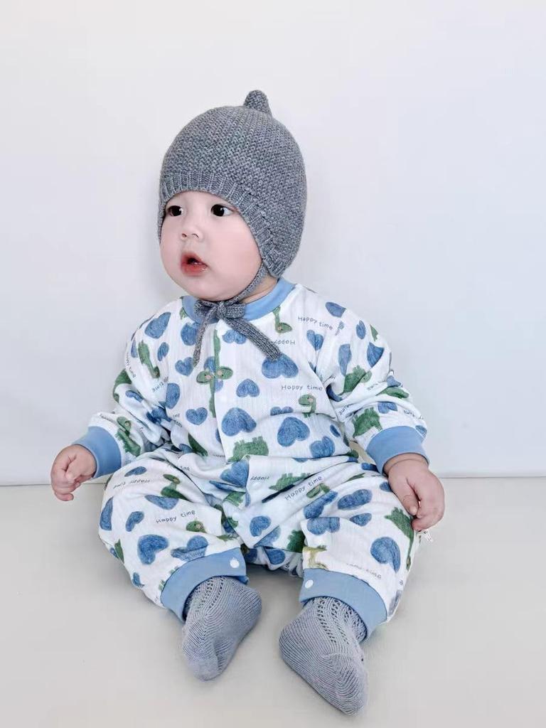 Baby Clothes for Boys and Long Sleeve Front Baby Outing Cute Dinosaur Size 80 [YIN OON] Girls, Rompers, Coveralls, Opening, Cotton, Clothes,