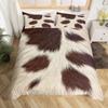 Brown Cowhide Pattern Duvet Cover Set Cow Print Bedding Set Farmhouse Animal Fur Hair Polyester Comforter Cover With Pillowcase
