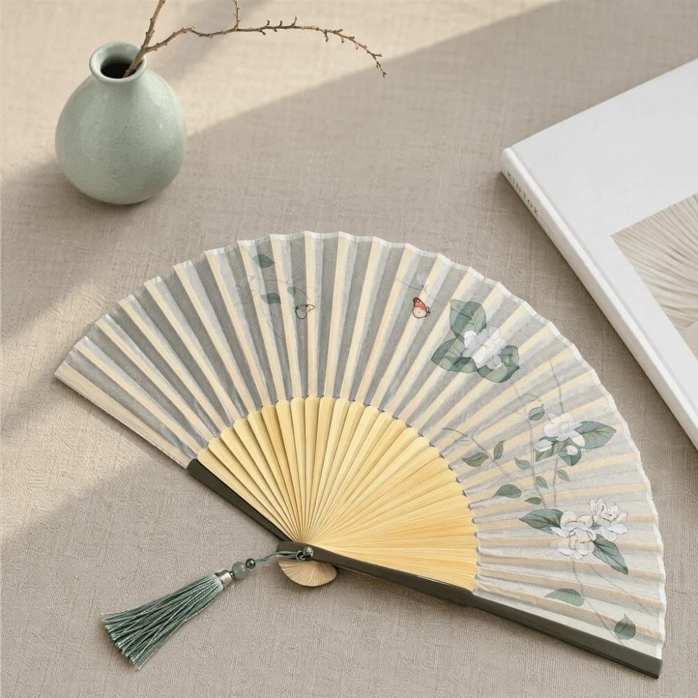 Retro Dance Fan Classical Hand Cranked Fan Traditional Folding Hand Fan  Outdoor Activity