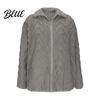 Winter Coat for Women Fleece Jacket Stand Collar Zip Up Sherpa Autumn Fuzzy Long Sleeve Fall Casual Outerwear with Pockets Soft Comfortable