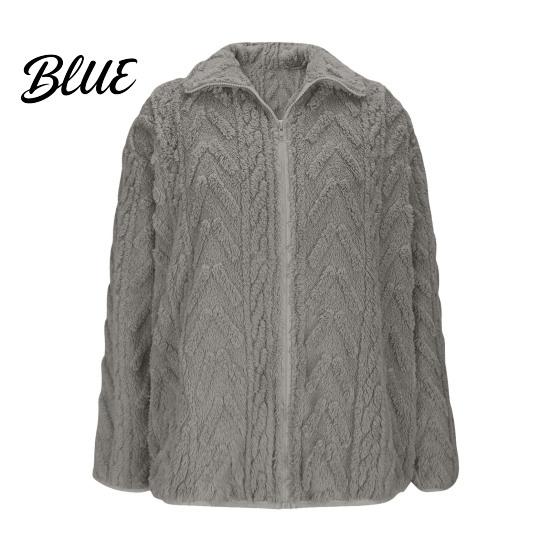 Winter Coat for Women Fleece Jacket Stand Collar Zip Up Sherpa Autumn Fuzzy Long Sleeve Fall Casual Outerwear with Pockets Soft Comfortable