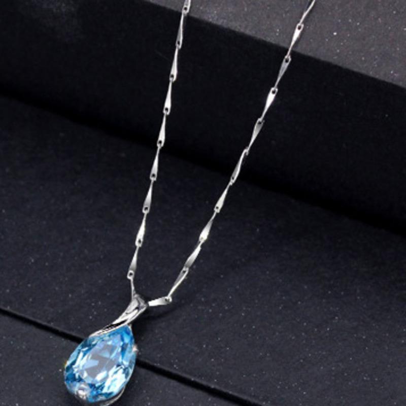 BELLA BOX Blue Water Shape Hot-selling Temperament Pendant Clavicle Chain For Women Wedding Jewelry