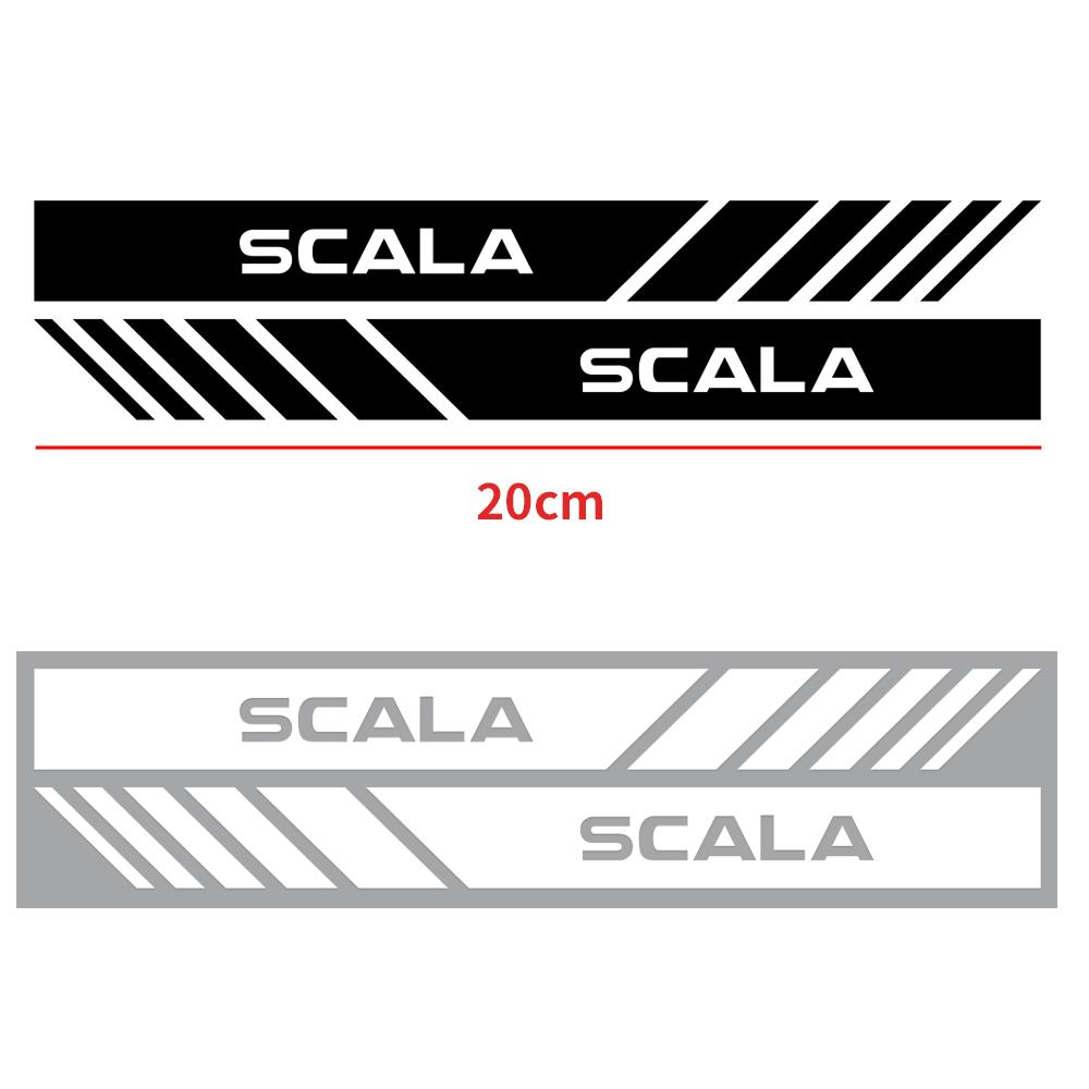 2PCS Car Body Side Rear View Mirror Stripes Badges Sticker Decals For Skoda Rapid Fabia 1 2 Octavia 2 A5 A4 Roomster Yeti Superb