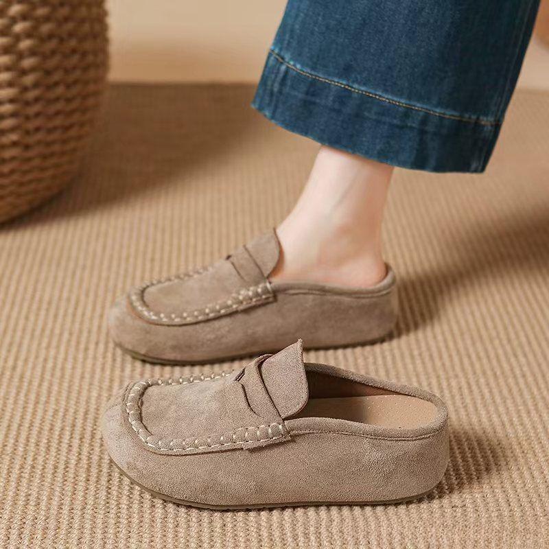 

The New Style of Shoes Is A Thick-soled, Height-increasing, Round-toed Women s Casual Single Shoe 40 хакі