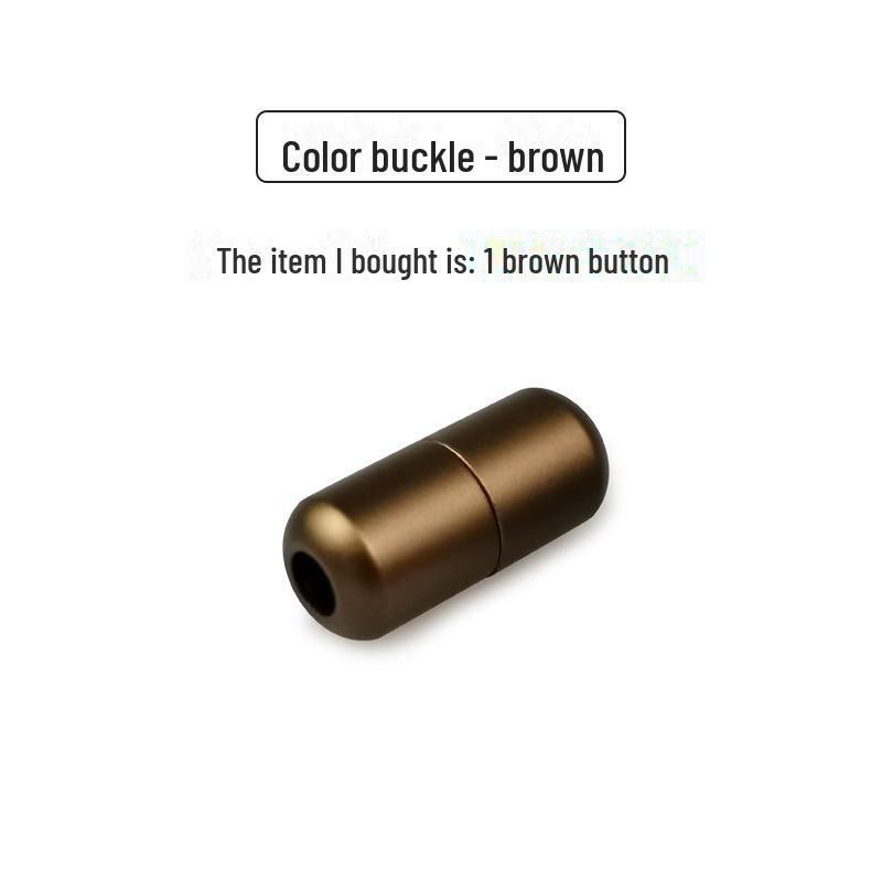 

Алюминиевая пряжка для шнурков Capsule - металлический аксессуар для обуви No-Tie colorful button коричневый