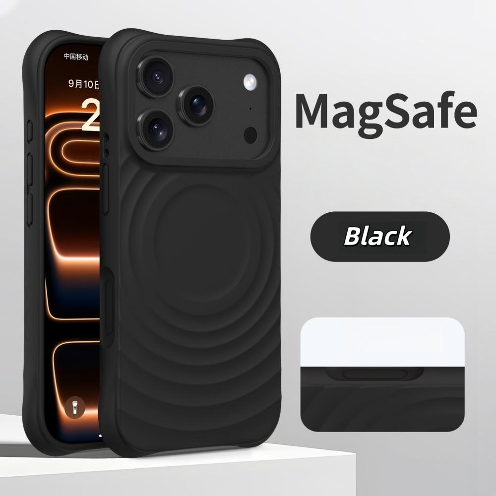 Coque de téléphone magnétique pour iPhone 17Pro Air 16 15 14 17 Pro Max Étui pour charge sans fil Magsafe Silicone Ondulation de l'eau Souple Coque