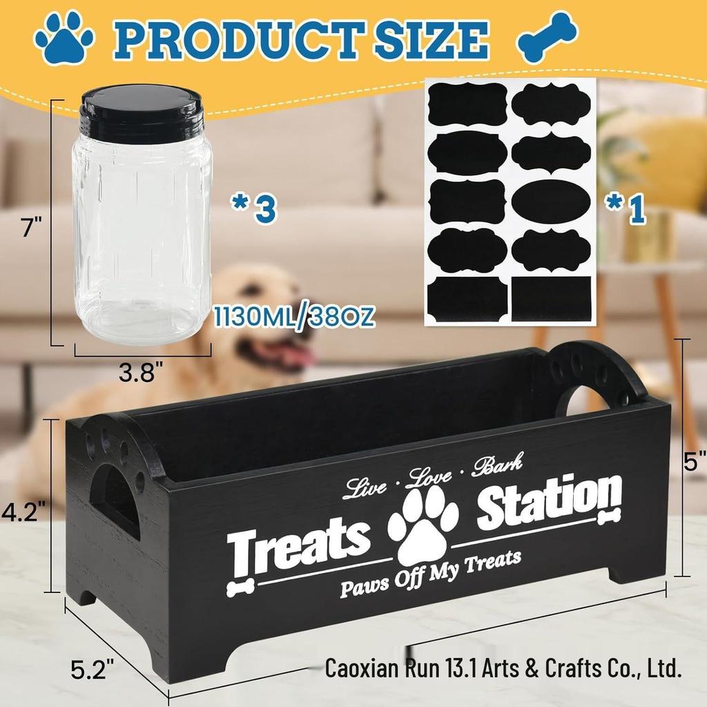 Black & White Wooden Pet Storage Box: Dog Food & Toy Organizer, Sealed Container