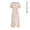 ELLASSAY Elegant Short-Sleeve Patchwork Midi Dress