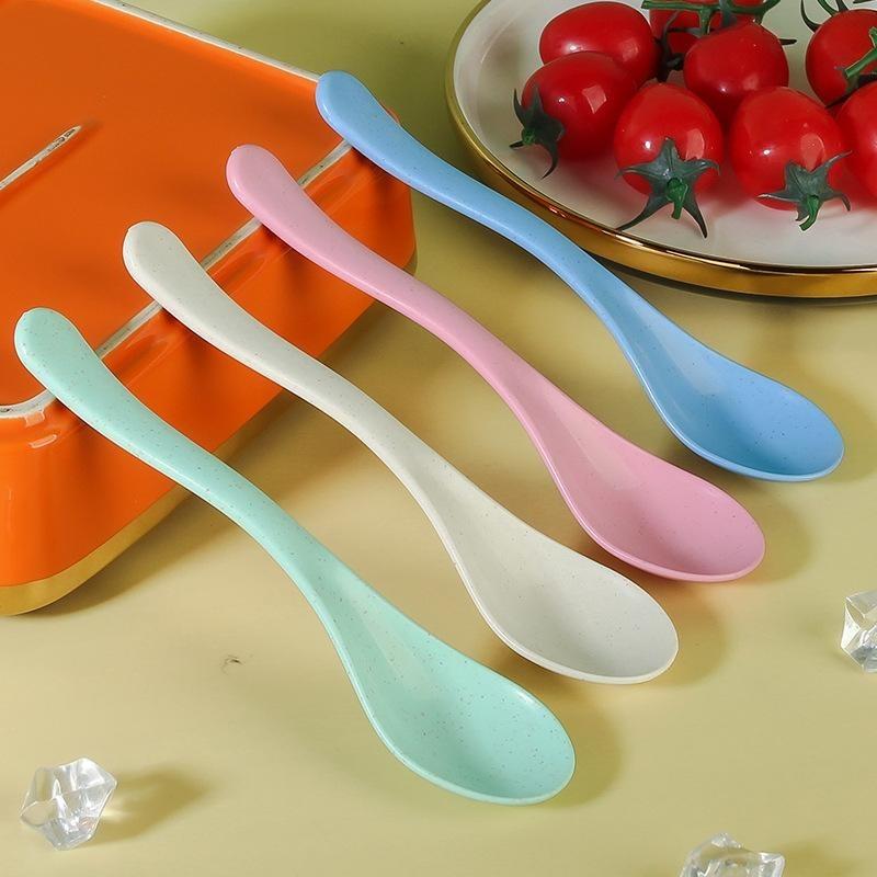 2 Piezas Cuchara Minimalista de Color Sólido para Postre y Café