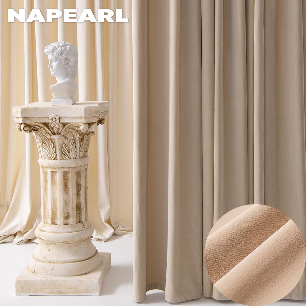 1PC NAPEARL 70-80% Blackout Multiple Solid Color Dyed Curtains For Living Room Bedroom Soft Curtain Home Decor