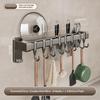 Multi-functional Wall-mounted Knife Holder with No-drill Kitchen Hooks for Easy Hanging and Organization