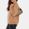 New COACH Teri Canvas With Leather Handbags Shoulder Bags Women's Khaki & Black CJ941-IMCBI