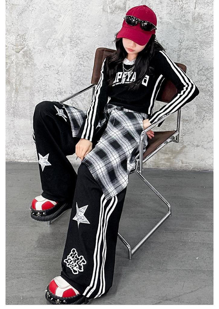 Trendy Street Style Outfit Set for Girls - Jazz Performance & Practice Wear for Spring & Autumn