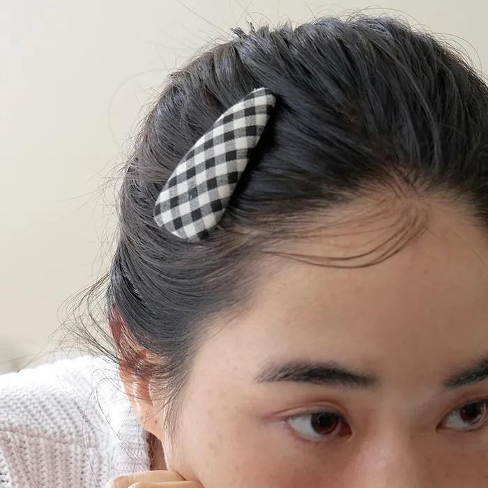 Ginghamcheck Hair Pin - Black