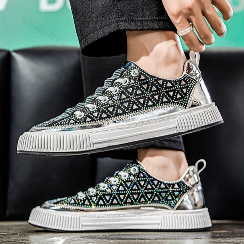 Mode Herrenmode Trend Lässige Low-Top-Sportschuhe 2025 Herbst Neu Strass-Design Bequem Vielseitig Slipper Klobige Sneaker