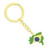 Exquisite Brazilian Flag Keyring Long Lasting Brazil Map Keychain Non Fading Titanium Steel Key Holder for Travelers