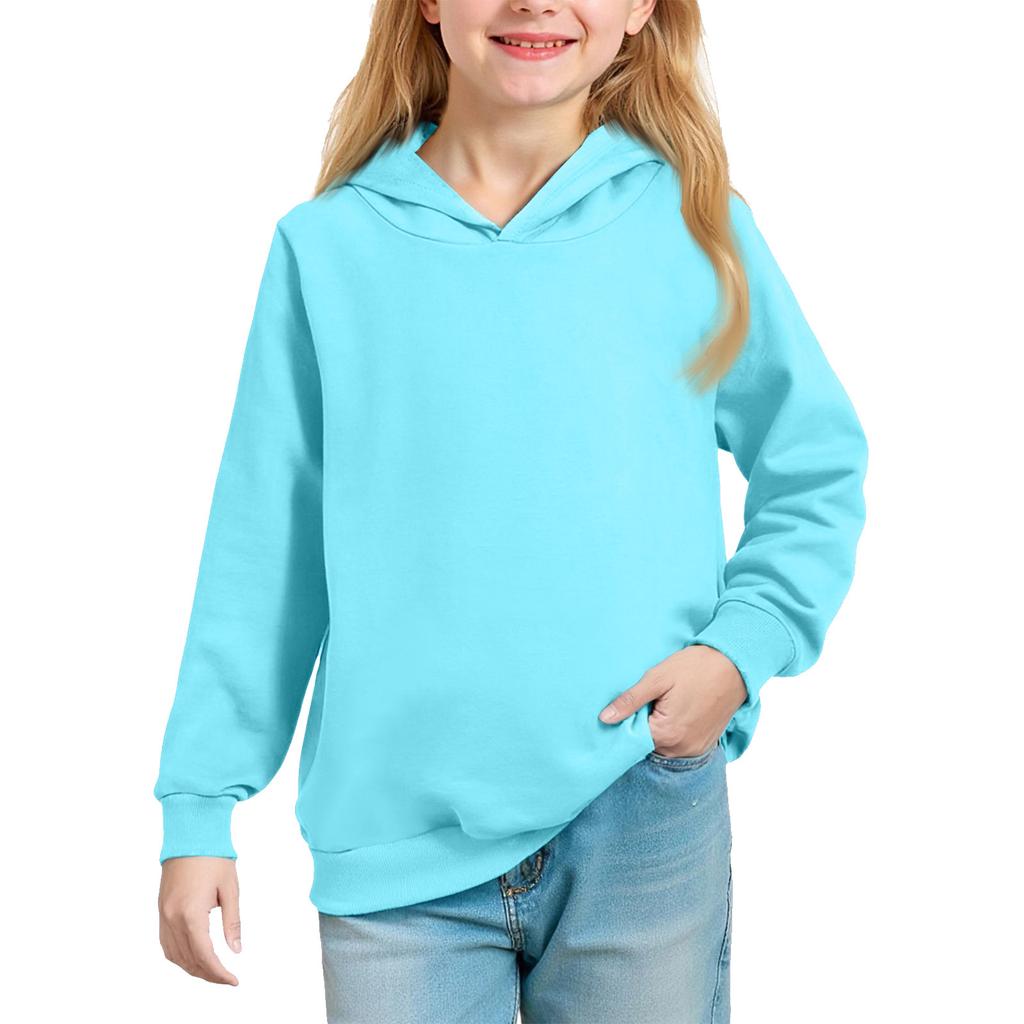 Big Kids' Solid Hoodie - Unisex Pullover Sweatshirt