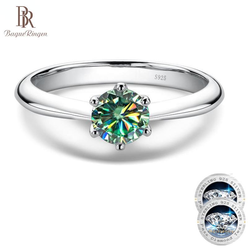 Bague Ringen 1,0 Karat D Farbe Moissanit Eheringe für Frauen Top Qualität 18K Weißgold Farbe 925 Sterling Silber Schmuck