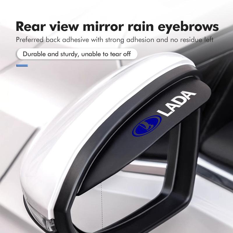 For Lada 2pcs Car Rain Eyebrow Rearview Mirror Visor Shade Rain Cover Rear View Accessories Niva Priora 4x4 Urban Vesta Granta SS14