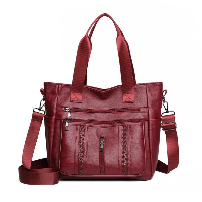 Bolso de hombro de gran capacidad para mujer, bolso de mano de PU, bolso de mano