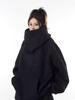 "Unisex High-Collar Hooded Sweatshirt - American Trendy Niche Design, Loose Fit for Men and Women"