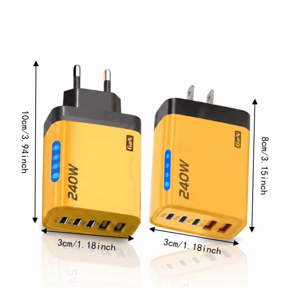 GaN Phone Charger Adapter 5 in 1 Mobile Phone USB C Charger Wall Charger Adapter Office Use