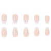 Elegant White French Round Short Ballet-Style Nude Nails - Detachable and Chic