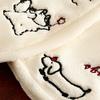 Hand Towel with Hangable Lanyard Coral Velvet Quick Drying Water Absorption Soft Skin-Friendly Cute Cat Dog Embroidery Durable Kitchen Bathroom Use
