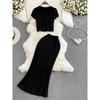 High Waist Slim Looking Diamond Fishtail Skirt Fashion Suit