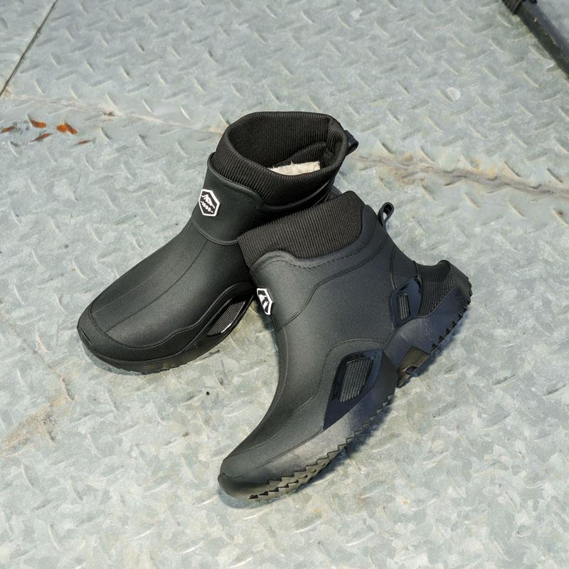 Winter Warm Men's Waterproof Shoes Women's Short Rain Boots Plus Velvet Couple Rain Boots