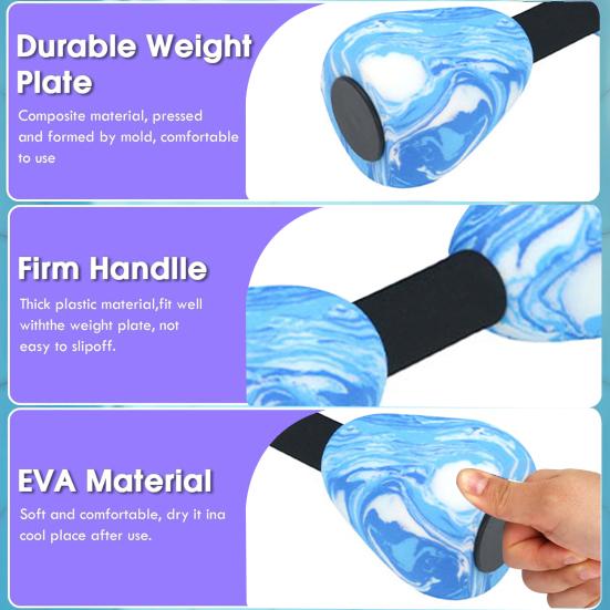 2 Peças Halteres Aquáticos Halteres para Exercícios Aquáticos Espuma EVA Pesos Aquáticos Barras de Piscina Resistência Equipamento de Fitness para Homens Mulheres Jovens