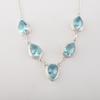Sky Blue Topaz Gemstone Silver Necklace 925 Sterling Silver Handcrafted Pendant For Birthday RN-1-7