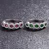 Silver 925 Ruby Ring Gemstones Jewelry For Women Emerald Zircon Fashionable Female Anniversary Gift Size 5 -11