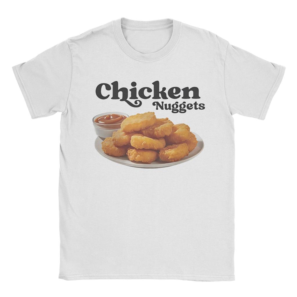 Men's T-Shirt Chicken Nuggets Novelty 100% Cotton Tee Shirt Short Sleeve T Shirt Round Neck Clothes Plus Size