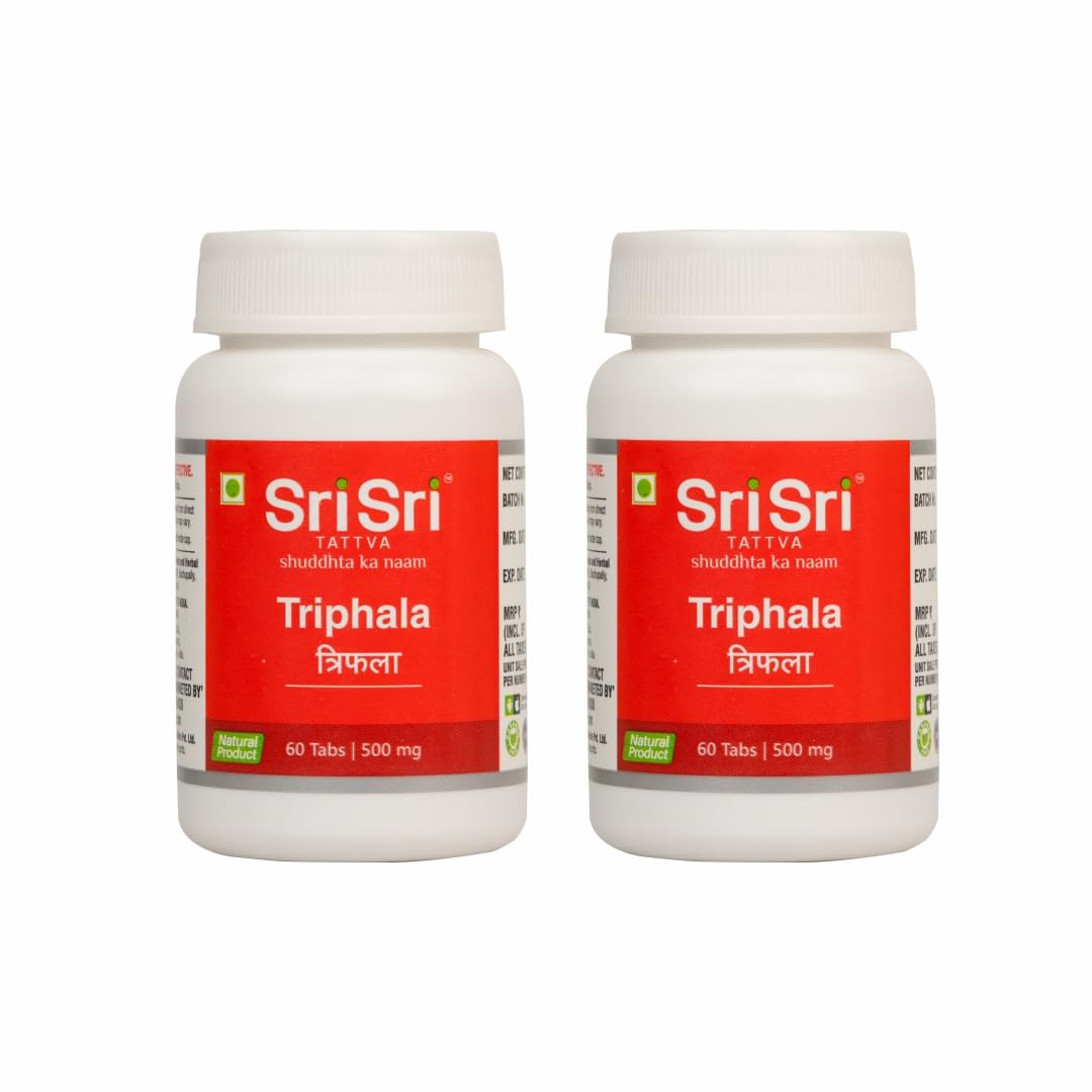 

Sri Sri Tattva Triphala 500Mg Tablets 60Tab X Pack Of 2 | Herbal Digestive Supplement For Wellness